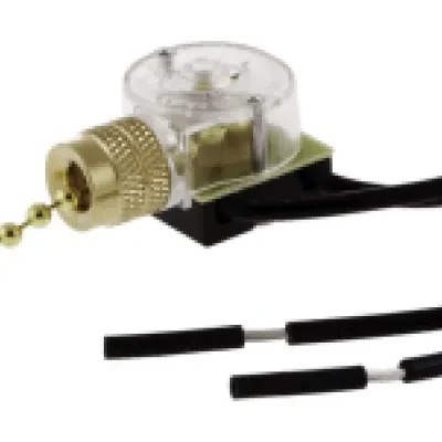 Hubbell Wiring Device Kellems, Switches and Lighting Controls, CanopySwitches, Pull Chain, Single Pole, 6A 125V AC, Brass