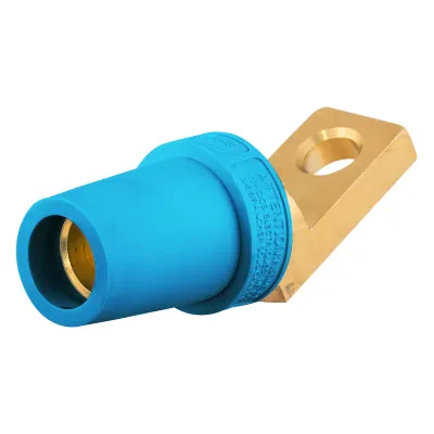 Hubbell Wiring Device Kellems, Single Pole Products, 300/400A Series,Angled Female, Offset Stud Type, Blue