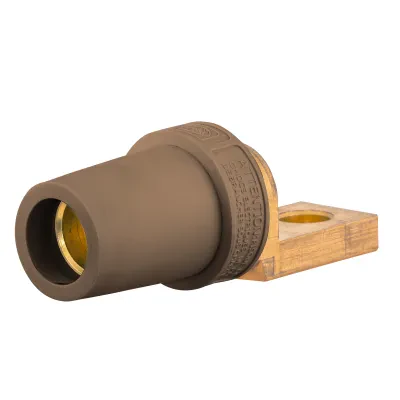 Hubbell Wiring Device Kellems, Single Pole Products, 300/400A Series,Female, Offset Stud Type, Brown