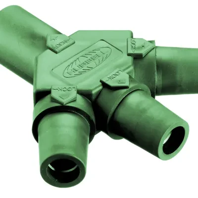 Hubbell Wiring Device Kellems, Heavy Duty Products, Single Pole Devices,Industrial Grade, Male-Female-Female-Female, Tri-Tap, 300/400A 250VDC/600V AC, Single Conductor, Pre-Wired,...