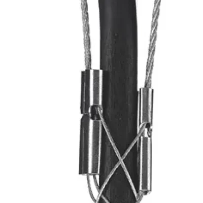 Bus Drop Support Grips, Single Eye, Split Mesh, Rod Closing, Galvanized Steel, 0.32-0.43"