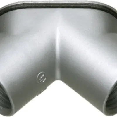 Combination 90 degree pulling elbow for threaded rigid and set screw EMT with cover and gasket, Zinc die-cast. Trade Size 3/4".