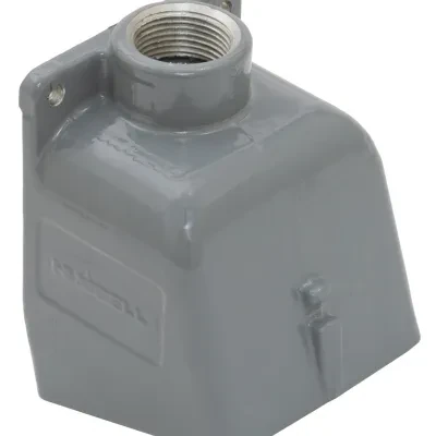 Heavy Duty Products, IEC Pin and Sleeve Devices, Industrial Grade, Accessory, Back Box, For 20A and 30A, 3/4" NPT Hub, Straight, Mounting Screws Included, Gray Cast Aluminum