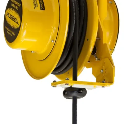 Cord and Cable Reels, Weatherproof Cord Reel, 50', 12/4 SO Cord, Yellow