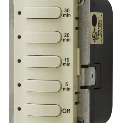 Hubbell Wiring Device Kellems, Timer Switches, Single Pole, 8.3A120/277VAC, 30 Minute Delay Time Out, Ivory