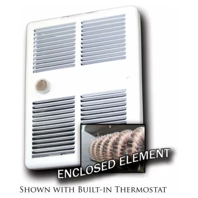 Midsized Fan Forced Wall Heater, Maximum Operating Temperature- 90 (Thermostat) DEG F 1 PH, 2000/1500 WTT, 240/208 V, Wall Mounting, Steel Housing Material, Dimensions- 9-1/4 Width...
