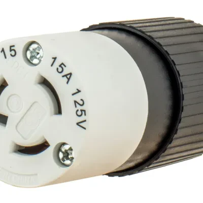 Locking Devices, Industrial, Female Connector Body, 15A 125V, 2-Pole 3-Wire Grounding, L5-15R, Screw Terminal, Black