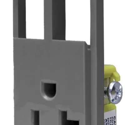 Hubbell Wiring Device Kellems, J-Load Media Outlet, 20A 125V TamperResistant Receptacle, 2-Port, Decorator Frame, Gray