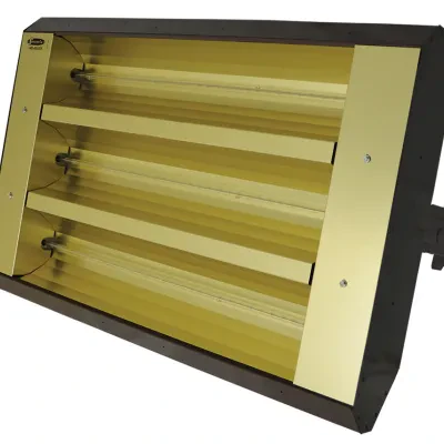 Electric Infrared Heater, 4.8KW, 208V, Dimensions- 24 Length x 21-1/2 Width x 11 Height IN, 1, 3 PH, Galvanized Steel Housing, Mul-T-Mount, BTU Rating- 16382, TH Series, 90° Symmet...