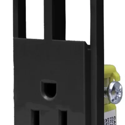 Hubbell Wiring Device Kellems, J-Load Media Outlet, 15A 125V, TamperResistant Receptacle, 2-Port, Decorator Frame, Black