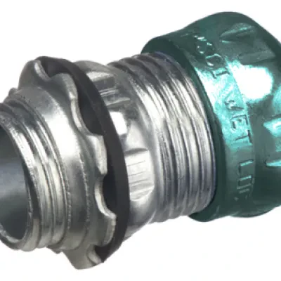 Steel EMT compression connector. concrete tight and rain tight. Trade Size 1".