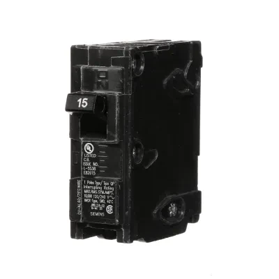 BREAKER 15A 1P 120V 10K QP 10 KAIC SIEMENS
