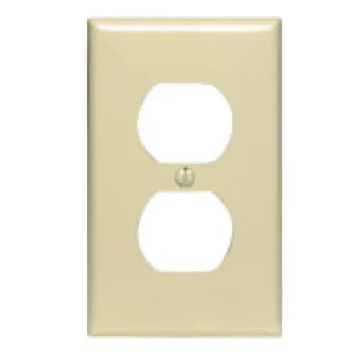 1-Gang Duplex Device Receptacle Wallplate, Standard Size, Thermoplastic Nylon, Device Mount, Ivory