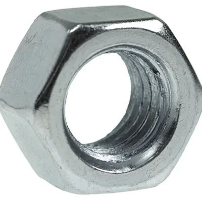 Finished Hex Nut, Steel construction, Zinc Plated Finish, 1/2-13 in. thread size