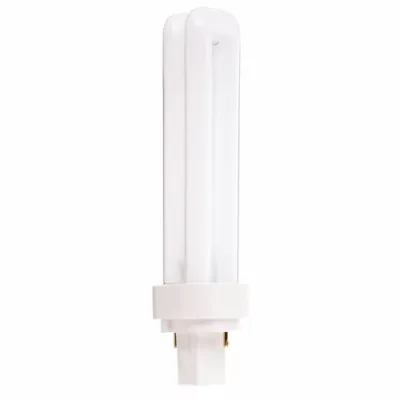 Compact Fluorescent Double Twin 2 Pin Lamp, Designation: CFD18W/841, 18 WTT, T4 Shape, G24d-2 G24d-2 Base, 12000 HR, Lumens: 1250 LM Initial, 4100 DEG K Color Temperature, Cool Whi...