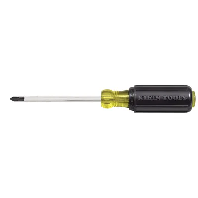 #2 Phillips Screwdriver 4'' Round Shank, Precision machined Phillips tip provides a more consistent geometric symmetry than conventional Phillips screwdrivers to accurately fit and...