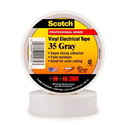 Scotch® Vinyl Color Coding Electrical Tape 35 is a 7 mil thick, premium grade, color coded electrical tape. This flame retardant tape is suitable for use in phase identification, c...