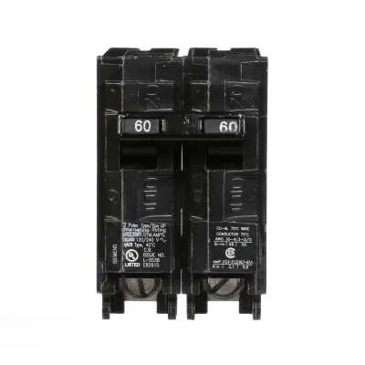 Siemens Low Voltage Residential Circuit Breakers Miniature Thermal Mag Circuit Breakers - Type QP/MP, 2-Pole, 120/240VAC are Circuit Protection Load Center Mains, Feeders, and Mini...