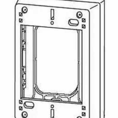 One-gang. For standard switches and devices. Base has rectangular KO. Accepts industry standard faceplates for switch and communication devices. Ivory