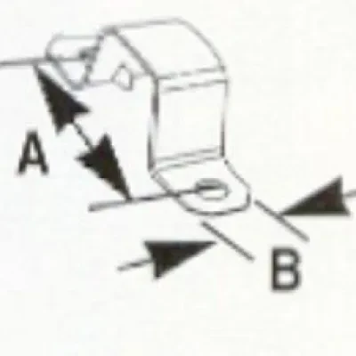 Converts to one-hole by breaking off at the score. Lanced tab holds strap in place while fastening to surface. NOTE: Use #8 panhead screws.