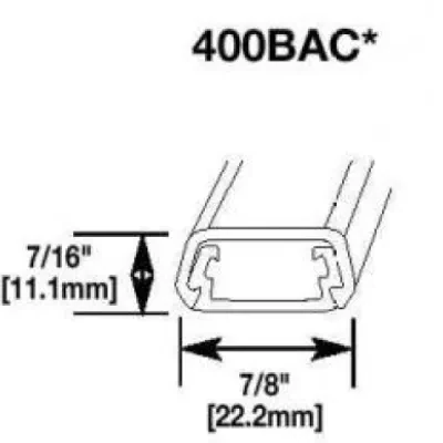 Low-profile, two-piece raceway with durable, textured PVC ivory or white finishes. Available in 5' (1.52m) lengths. Packed 100' (30.5m) per carton. Supplied with wide adhesive tape...