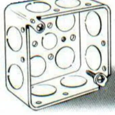 4 In. Square Boxes, 2-1/8 In. Deep - Welded with Conduit KO's 1/2-3/4-1 KO