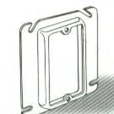 4 In. Square Single Device Covers, Raised 1/2 In. Drawn