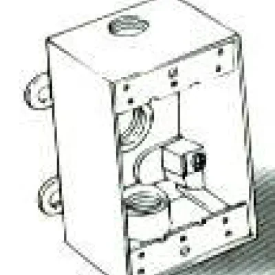 2 In. Deep with Lugs - Gray Three Threaded Outlets - 4-1/2 In. x 2-3/4In.