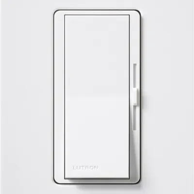 Diva Dimmer - Gloss Finish, Fluorescent or LED Dimming with 0-10V Ballasts and Drivers, Single-pole/3-way, 120-277V/50mA/8A in white
