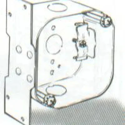 4 In. Round Ceiling Box - Drawn with Conduit KO's, 2-1/8 In. Depth, OldWork and New Work, 1/2 In. side KO's
