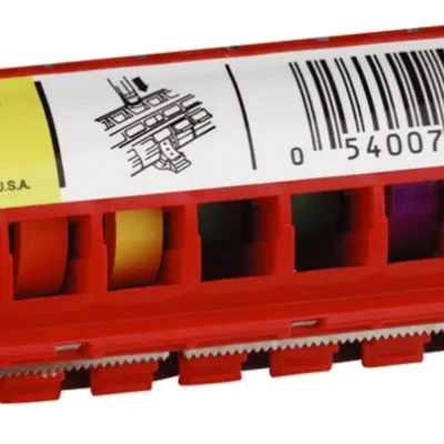 3M™ ScotchCode™ Wire Marker Tape Dispenser STD is a compact, carry-along dispenser with ten refillable compartmentswhich hold eight-foot rolls of non-smear polyester tape. The tape...