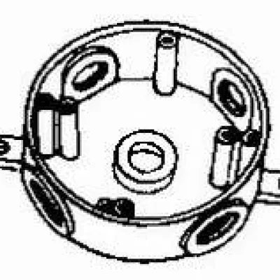 BWF RB-5WV Weatherproof Outlet Box, Number Of Outlet: 5, Material: Metal, Size: 1/2 IN, White Color, Construction: Rugged, Seamless, Die-Cast, Cable Entry: (5) 1/2 IN Threaded Outl...