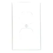1-Gang Duplex Device Receptacle Wallplate, Standard Size, Thermoplastic Nylon, Device Mount, White