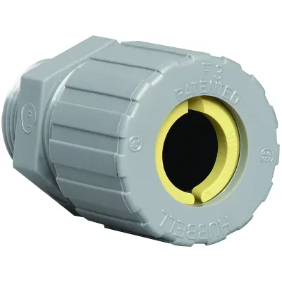 Z SERIES - NYLON INCREASED SAFETY CORROSION RESISTANT STRAIGHT CORDCONNECTOR - BLUE CORD RANGE 0.375 TO 0.437 - HUB SIZE 3/8 INCH NPT