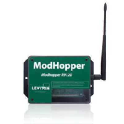 Leviton Modhopper Wireless Transceiver, Extended Range, Power Supply Included, Black