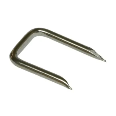 Non Insulated Cable Staple, #6, 10 GA AWG cable size, Service Entrance SEU2 cable type, 1-1/2 x 1-1/16 in. staple size, Steel material, 100 per box