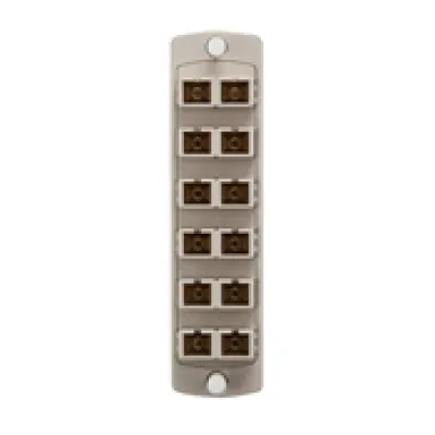Injection Molded Adapter Plate, Opt-X 6-Pack Duplex SC OM1, 12- Fiber, Beige