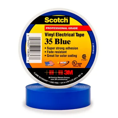 Scotch® Vinyl Color Coding Electrical Tape 35 is a 7 mil thick, premium grade, color coded electrical tape. This flame retardant tape is suitable for use in phase identification, c...