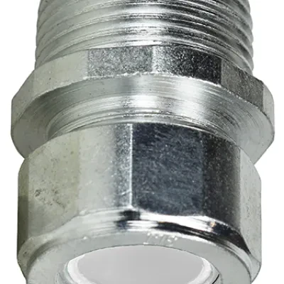 Steel Strain Relief Connector, 1/2 in. Size, 0.250 to 0.350 in. conductor range, Zinc Plated Finish, White