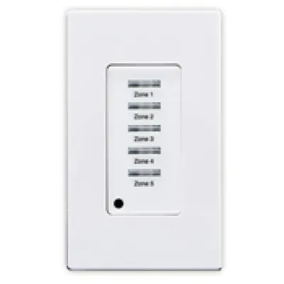 Low Voltage Pushbutton Station, 5 Button-On/Off, 1 Gang, White