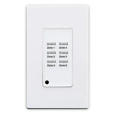 Low Voltage Pushbutton Station. 6 Button-On/Off. 1 Gang - White