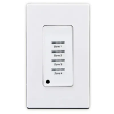 Low Voltage Pushbutton Station, 4 Button-On/Off, 1 Gang, White