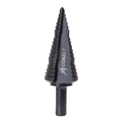 Cobalt #8 Step Bit.  Engineered with Cobalt HSS material, for maximum life in stainless steel.  Also cuts mild steel, sheet metal, copper, brass, aluminum, fiberglass, plastic, woo...