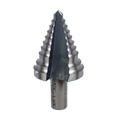 Multi Step Drill, 3 drill stages, 7/8 in. minimum drill diameter, 1/8 in. maximum sheet metal thickness, 1-1/8 in. maximum drill diameter, 1 per pack