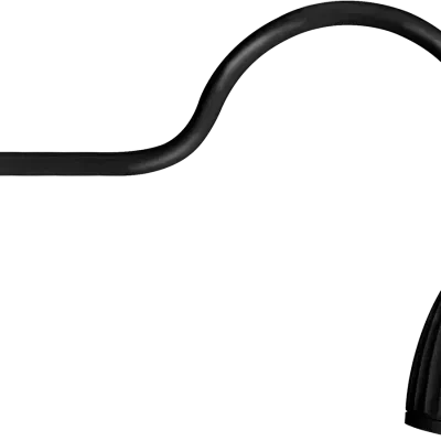 Gooseneck Style1 13W, 4000k, LED No Shade Spot reflector, Black