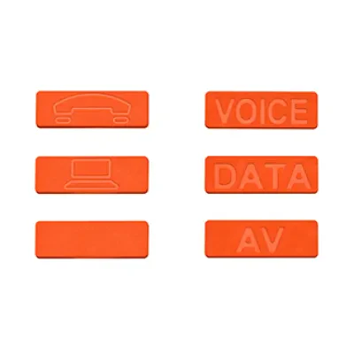 72 Icons For XXX Connectors: 24 "Voice" Icons, 24 "Data" Icons, 24 Blanks -Orange