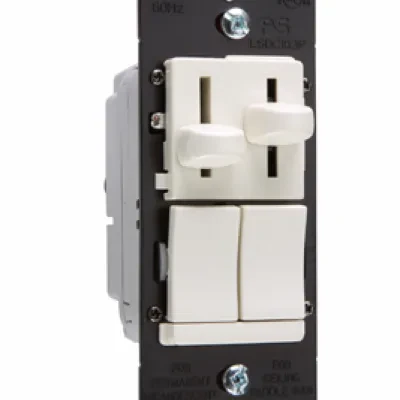 Preset 3-speed/3way De-Hummer Fan Control with 3way Dimmer, 300W Light Almond