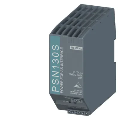 Psn130s 4a AC120v/230v IP20, power supply 30 V, for as-interface, without as-i data decoupling, in AC 120v/230V, out DC 30V, 4a, IP20, with integr. overload detection, with signall...