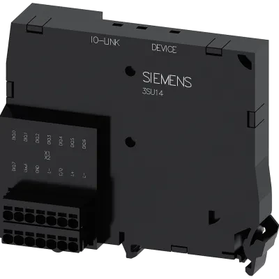 Electronic module for io-link. black. 8 inputs / outputs. freely programmable. preadjustement 6di/2dq. push-in. for front plate mounting