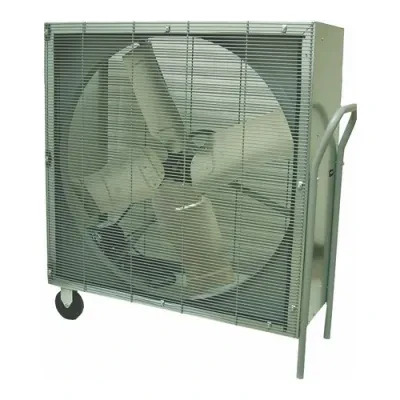 36 IN Heavy-Duty Square Belt Drive Portable Blower, Speed-500 RPM, 120 V, 1 PH, 8 AMP, Wheel Diameter- 4 IN, AC Motor, Drip Proof Motor Enclosure, Floor Mounting, Steel Housing Mat...